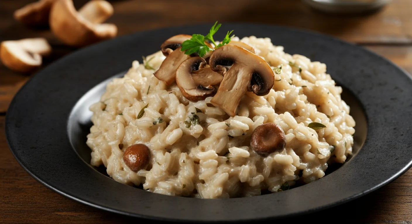 creamy risotto with shiitake slices